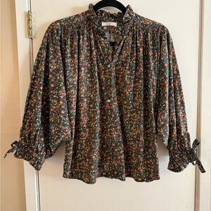 Doen Rose Top in Green Floral